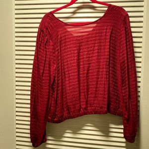 NWT LOFT STRIPED WRAP BACK CROPPED TOP